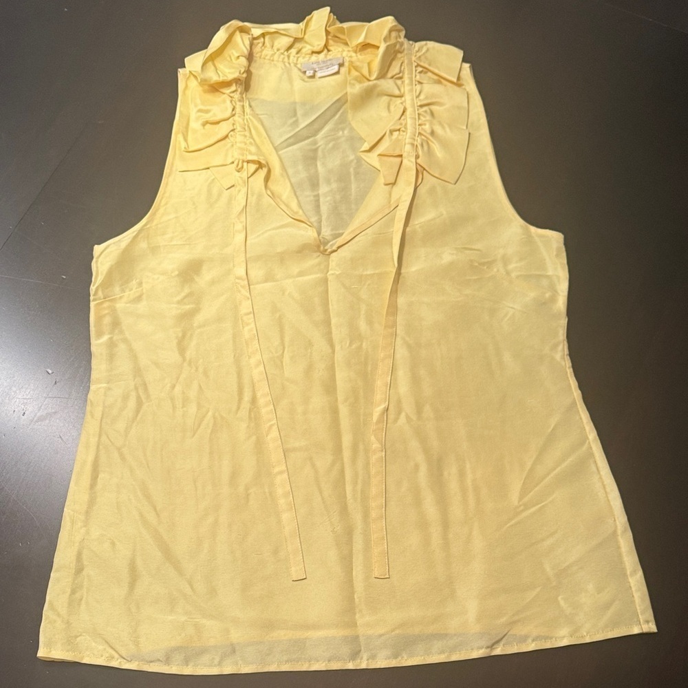 kate spade Yellow Sleeveless Ruffle Blouse
